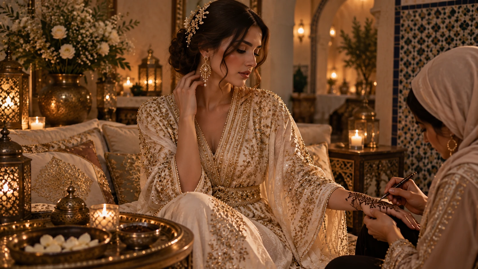 Henna-avond, ivoor en goud