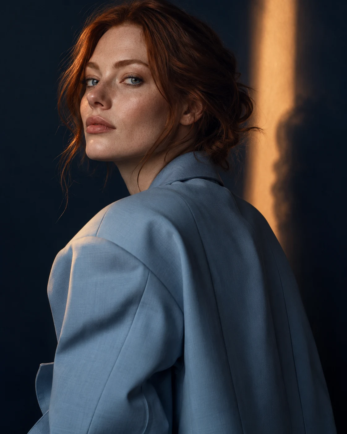 In profile